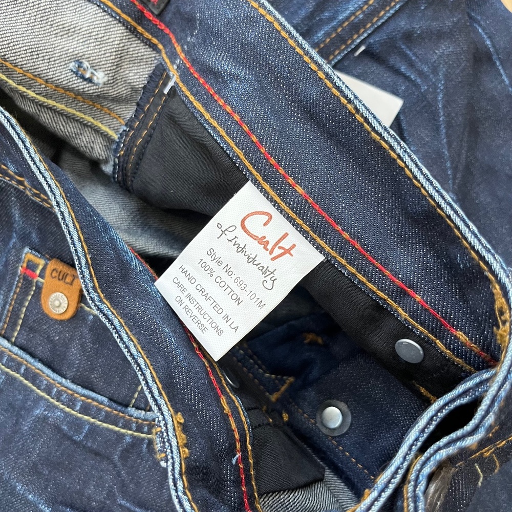 Cult of Individuality Hagen Straight Japanese Selvedge Denim Jeans Crinkle NWT - Picture 7 of 9